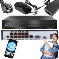 Rejestrator NVR 10CH 10-kanałowy IP POE 8MPX HDD